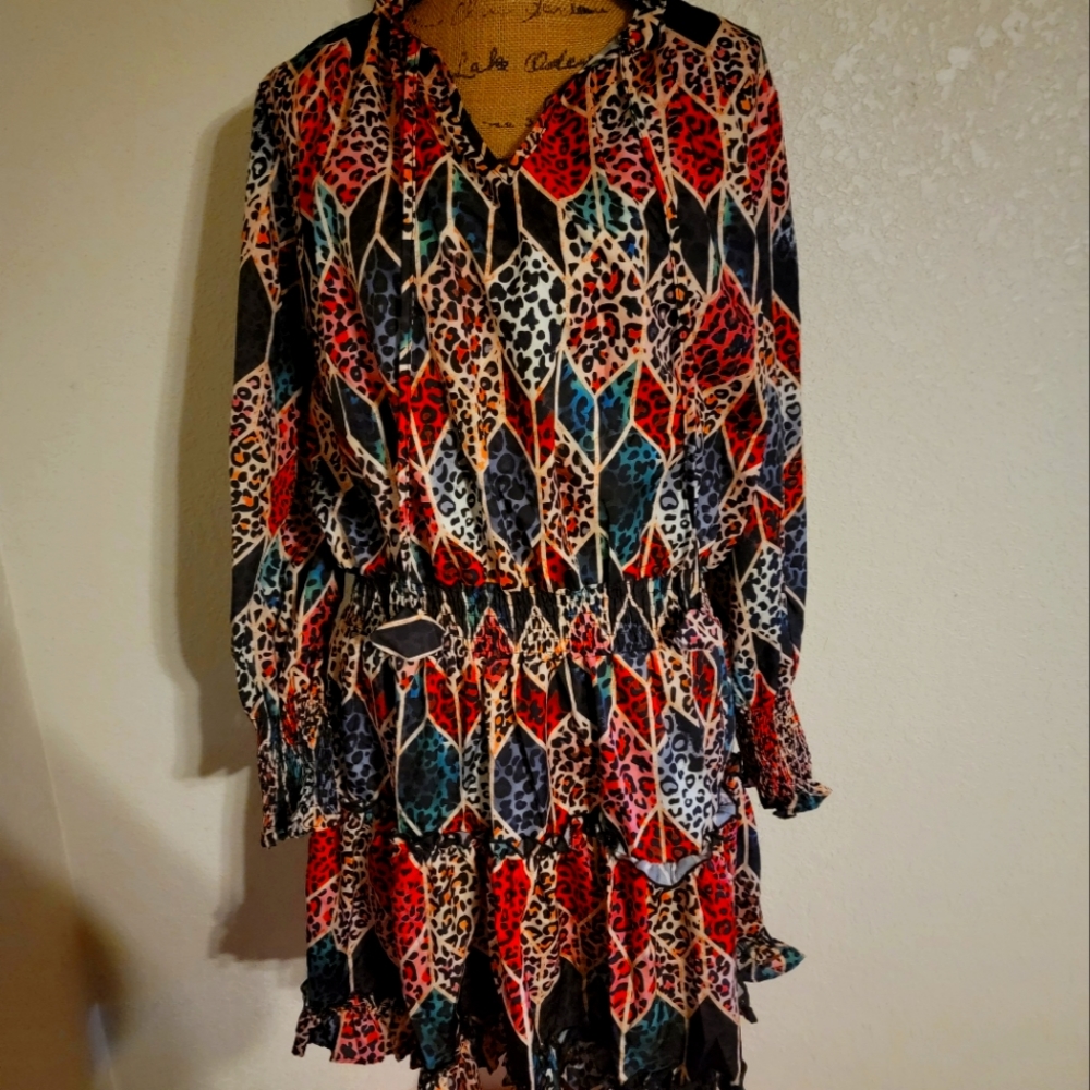 Chic Me XL Colorful Leopard Print Dress